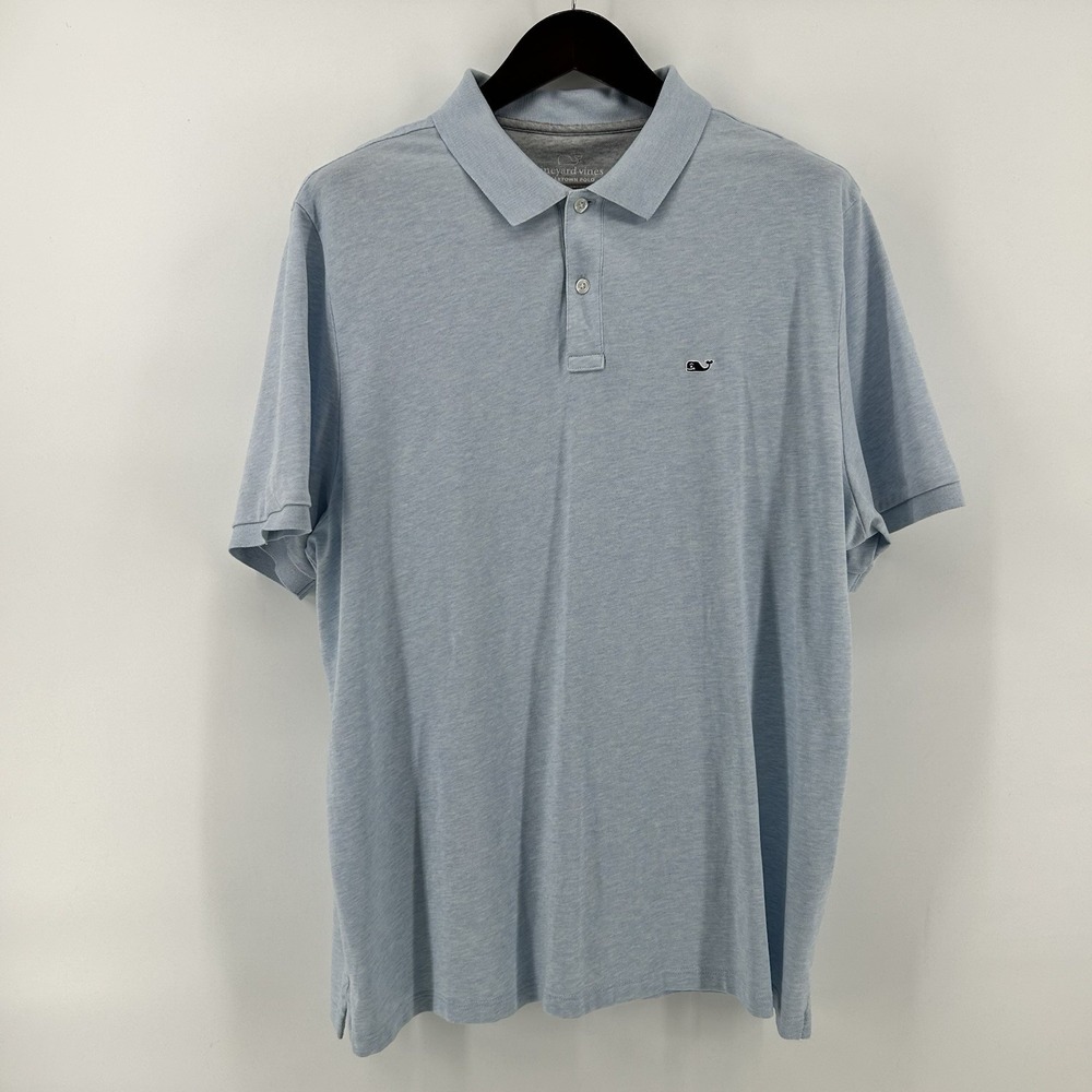 Vineyard Vines Edgartown Polo Mens XL Baby Blue Heather Performance Nantucket